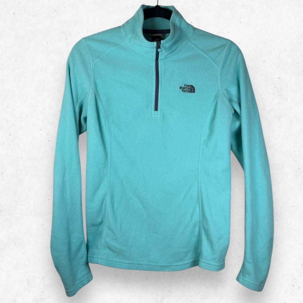 Vintage The North Face Jacket Women's S/P Fleece Aqua 1/4 Zip Lightweight